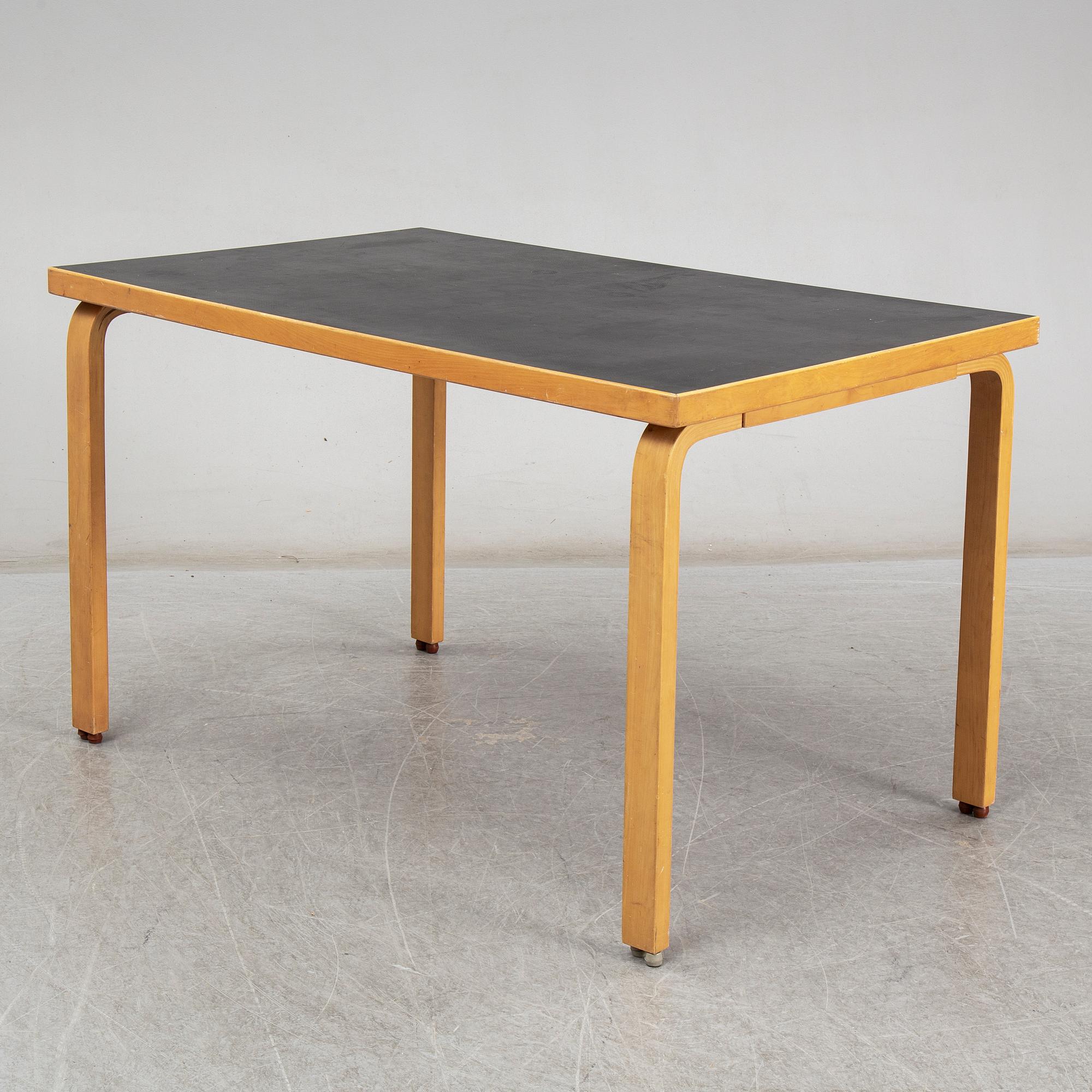 ALVAR AALTO, writing desk with drawer, Artek, Finland, second half of 20th C.