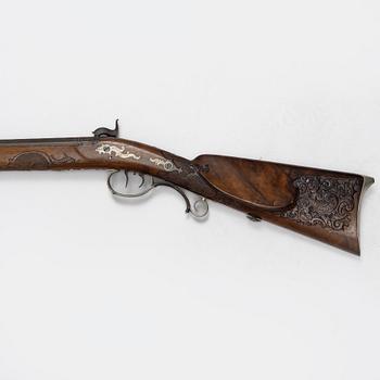 Percussion rifle, marked Lorentz Bössel in Suhl, mid-19th century.