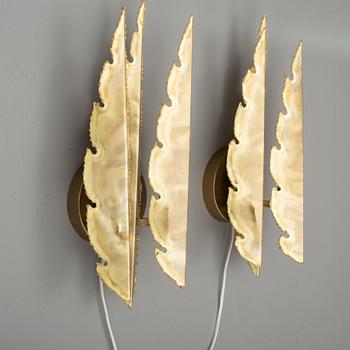 VÄGGLAMPAR, ett par, Holm Sörensen & Co, Danmark, 1960/70-tal.