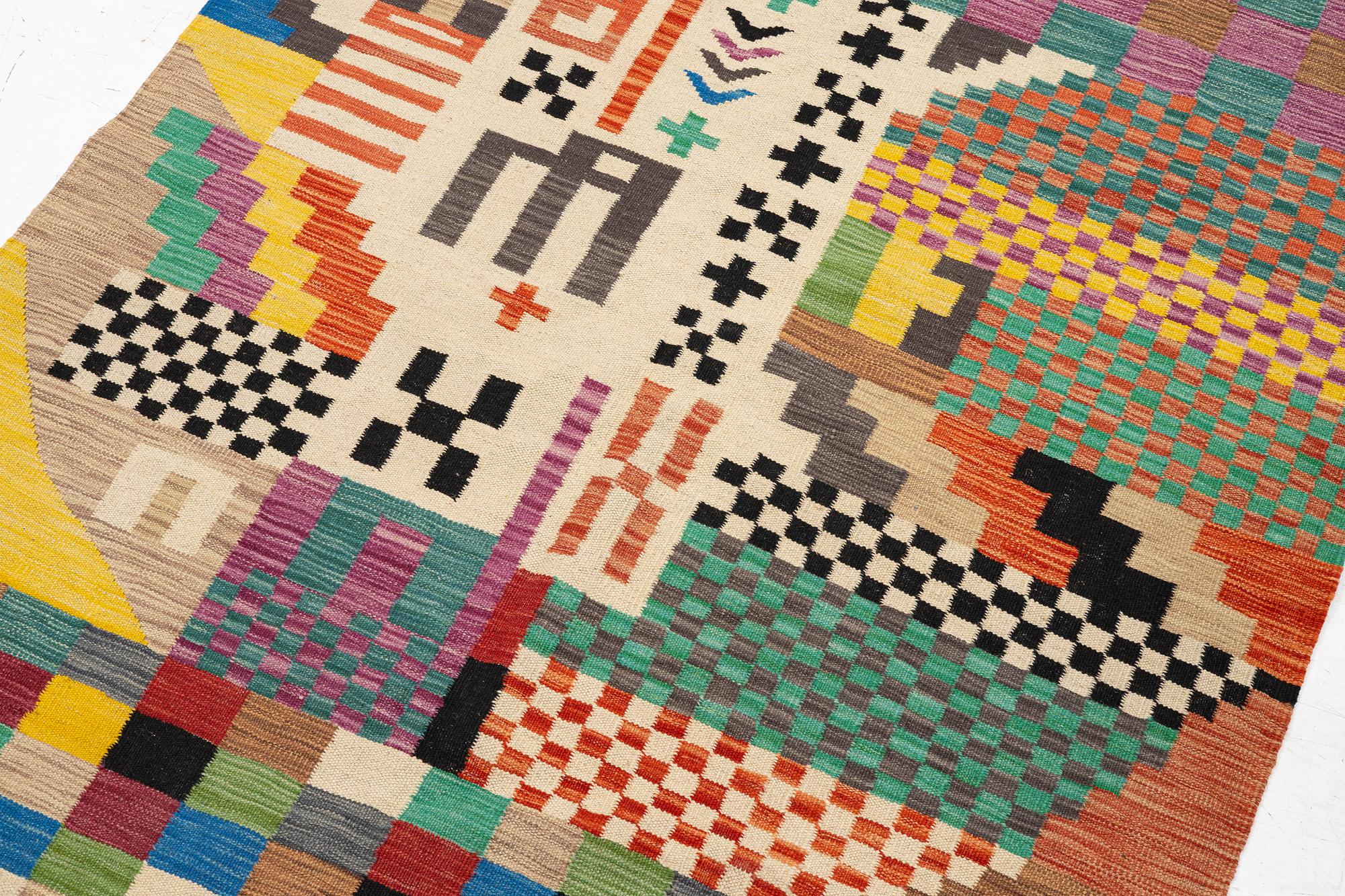 Kelim, modern, approx. 170 x 138 cm.