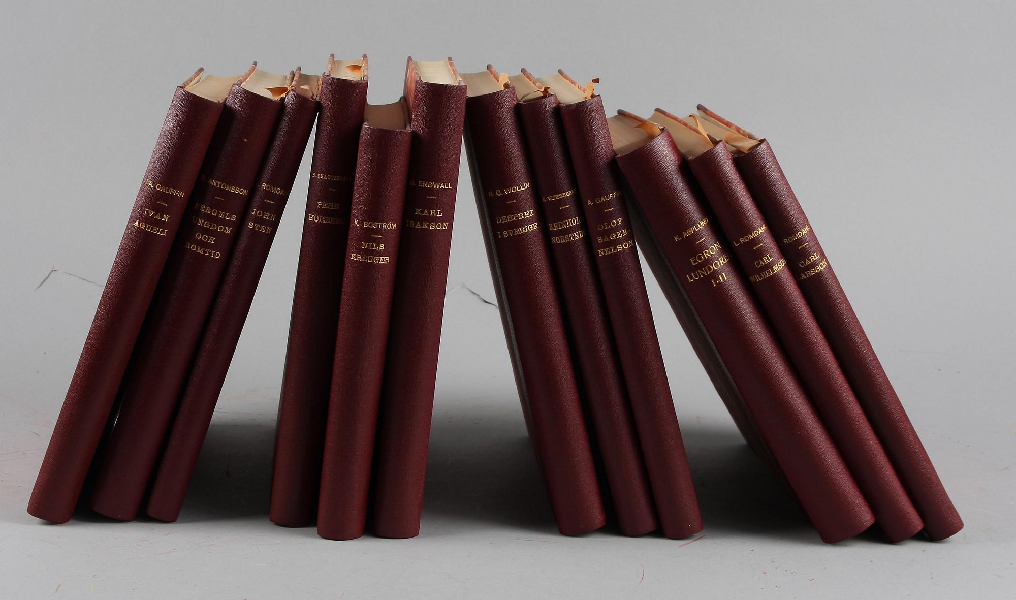 BOK, 24 volymer. Sveriges Allmänna konstförenings publikationer. Div konstnärer.