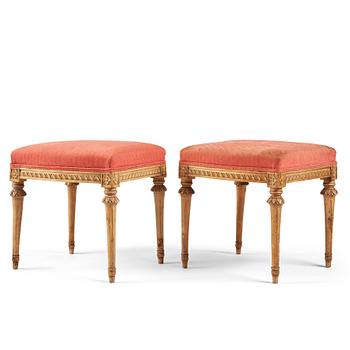 A pair of Gustavian stools by J E Höglander.