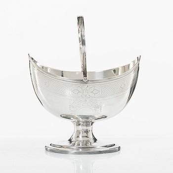 A silver bowl with handle, mark of Alexander Field, London, England 1800.