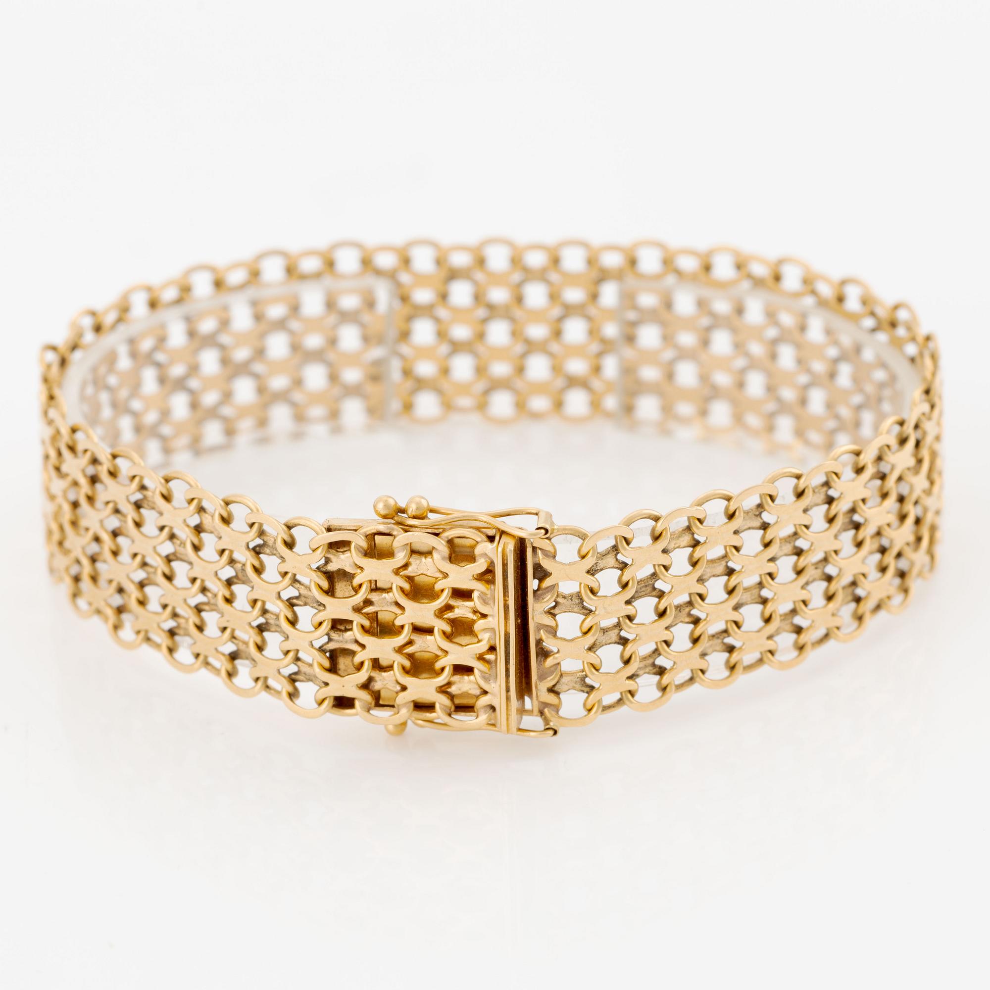 Armband, 18K guld, x-länk.