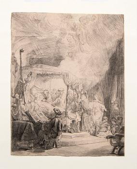 Rembrandt Harmensz van Rijn, The Death of the Virgin, later print.