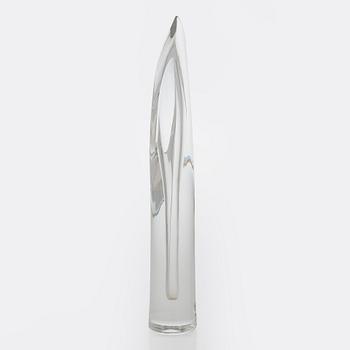 Aimo Okkolin, konstglas, , "Svärdslilja", signerad Riihimäen Lasi  Oy, Aimo Okkolin, Riihimäen Lasi Oy.