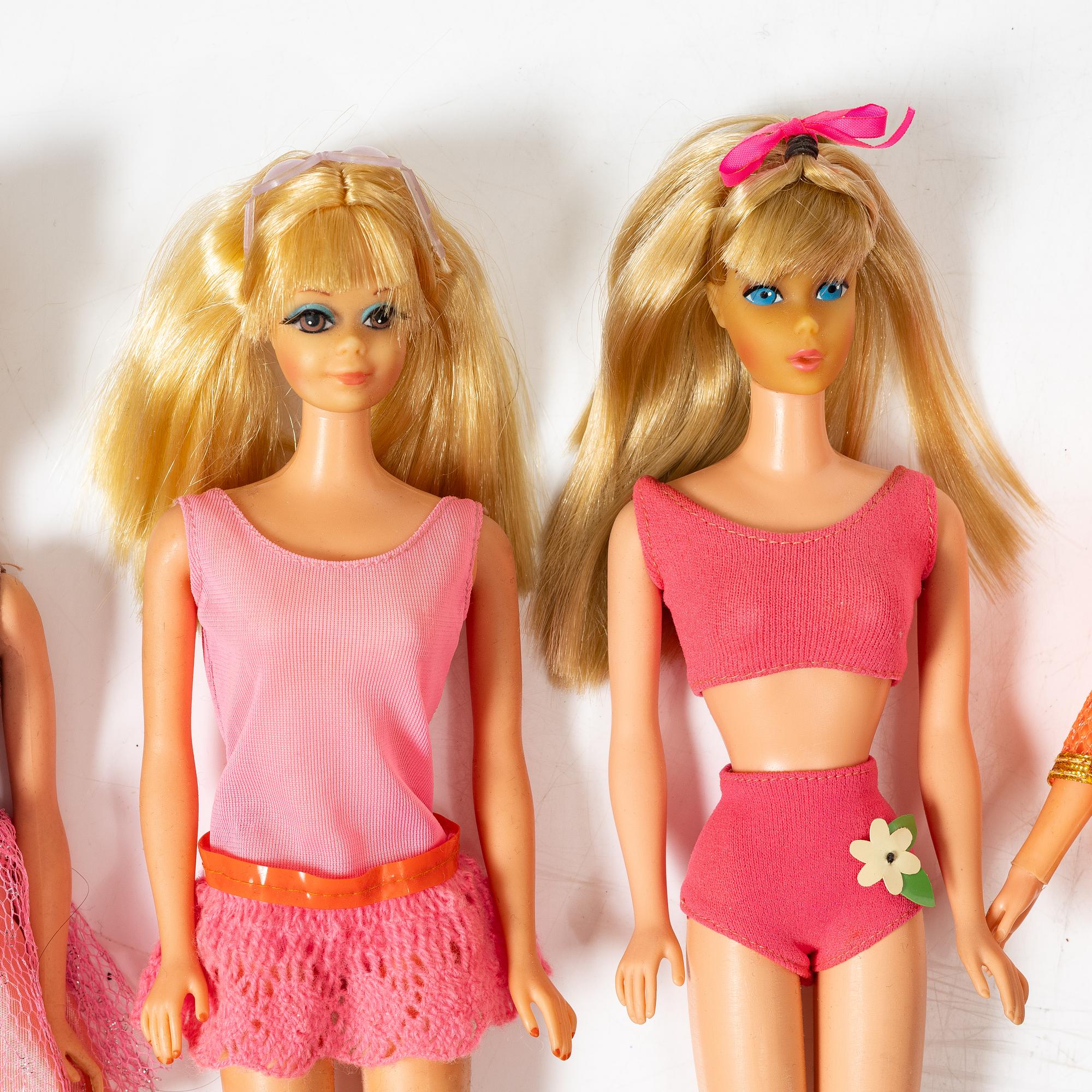 Barbie dolls, 7 pcs, Mattel, 1960s/70s.