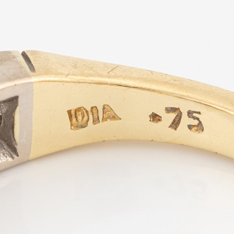Ring, half eternity, 18K gold with brilliant-cut diamonds.
