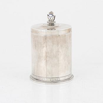 A Swedish sterling silver jar with lid, mark of Atelier Borgila, Stockholm 1934.