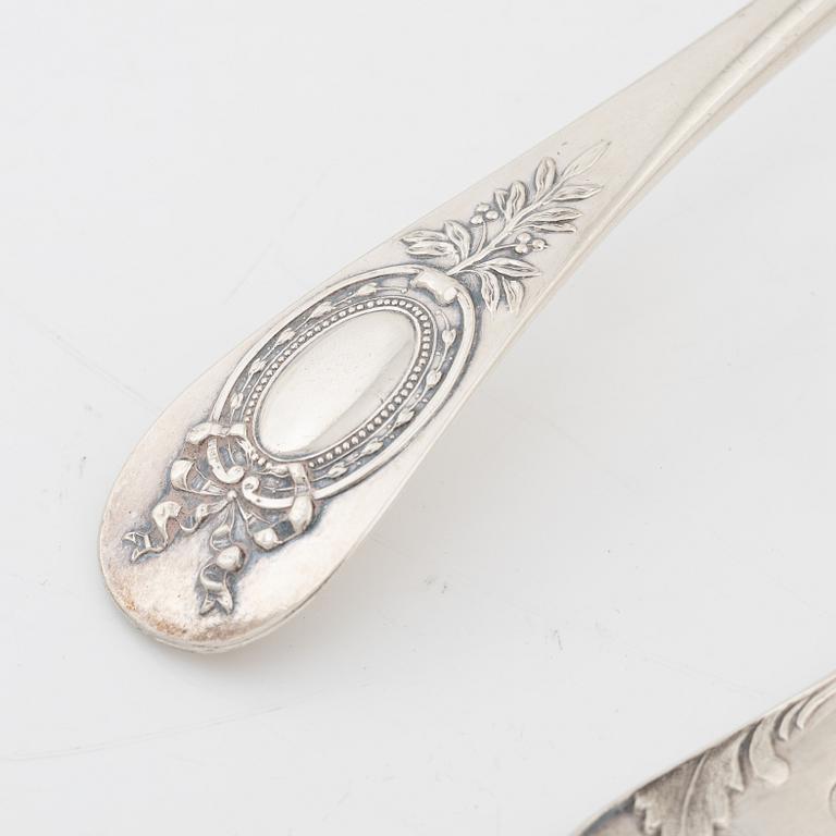 A Swedish silver serving spoon and ladle, marks of A Lundqvist, Stockholm 1842 and A Ambrosius, silver, Stockholm 1884.