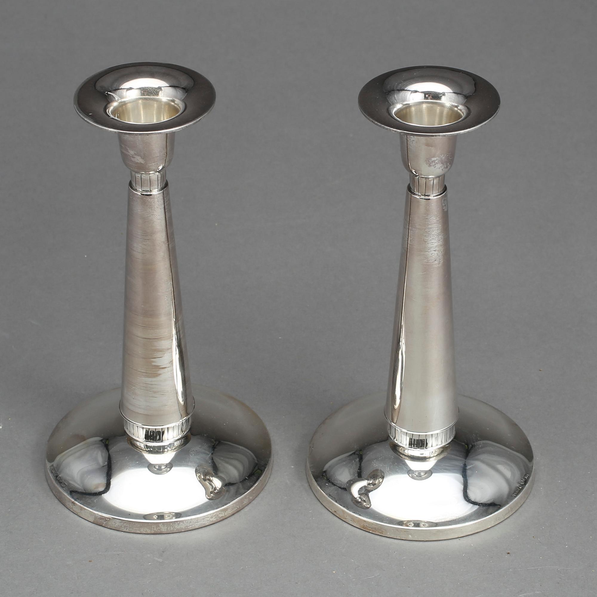 LJUSSTAKAR, ett par, silver, TESI, Göteborg, 1959.