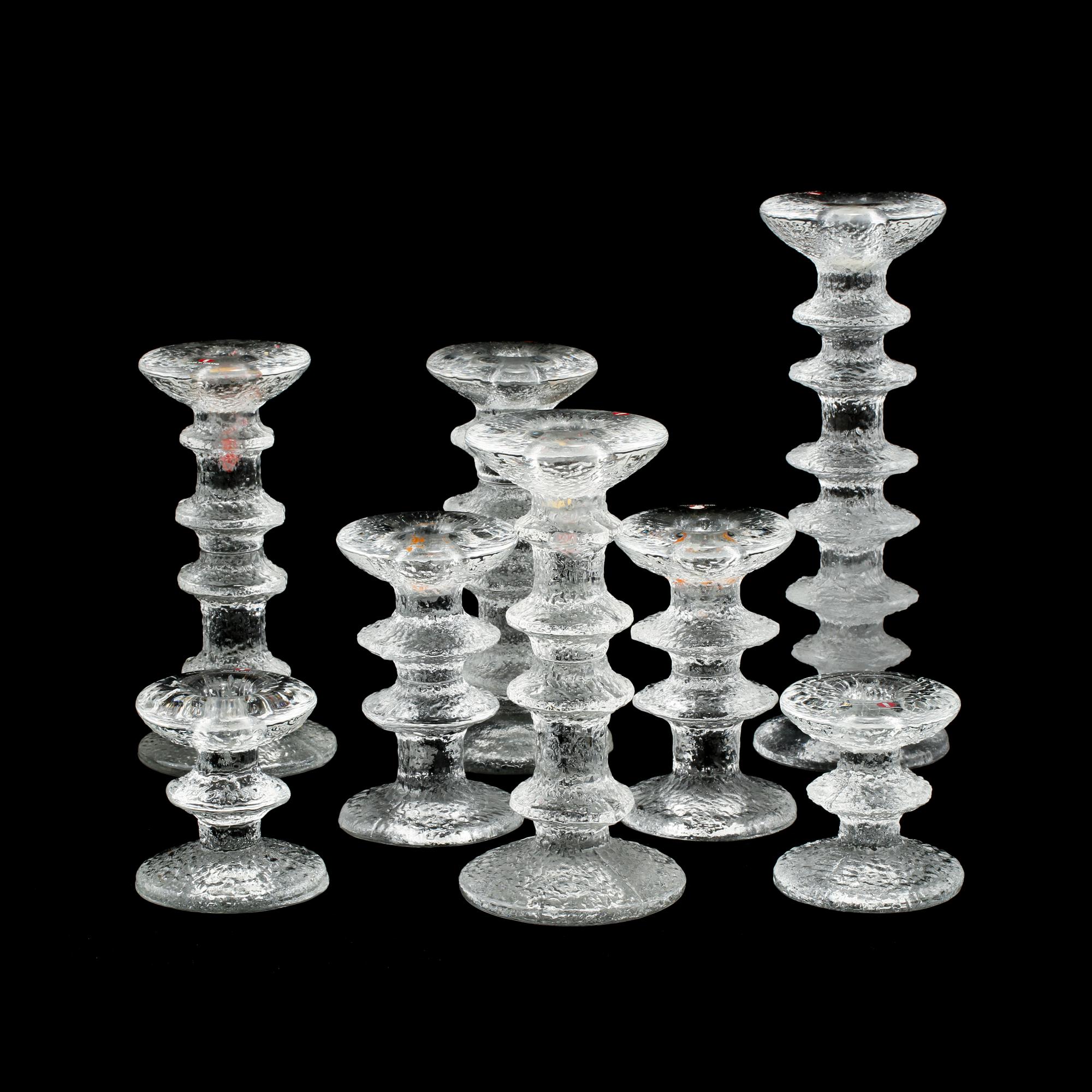 LJUSSTAKAR, 8 st, "Festivo", Timo Sarpaneva, Ittala, 1900-talets andra hälft.