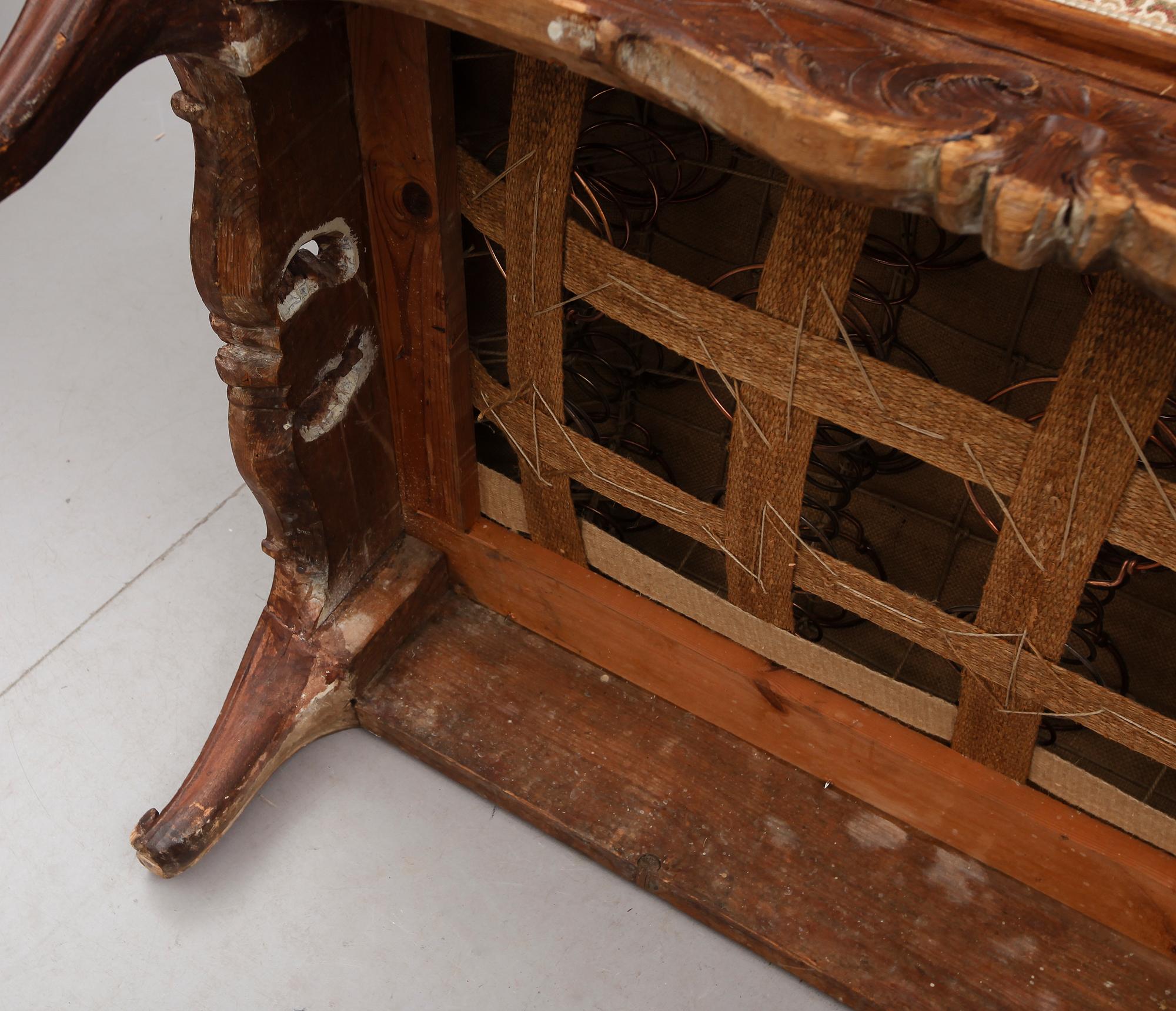 TRÅGSOFFA, rokoko, 1700-tal.