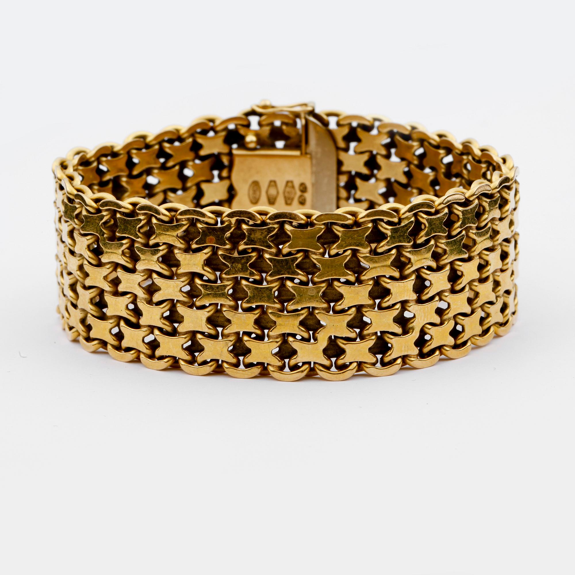ARMLÄNK, 18K guld, Un A Erre, Italien, 1900-talets andra hälft. Vikt ca 76g.