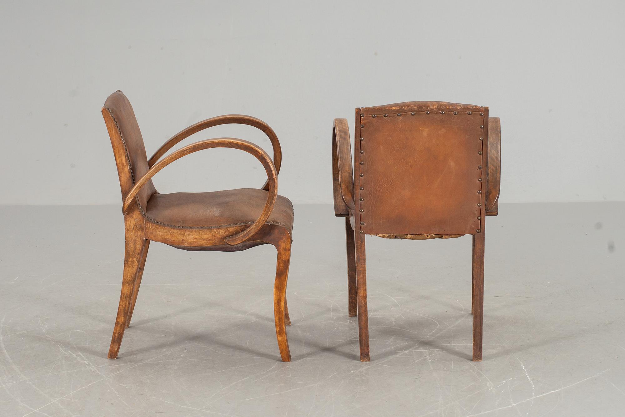 KARMSTOLAR, ett par, 1930-tal.