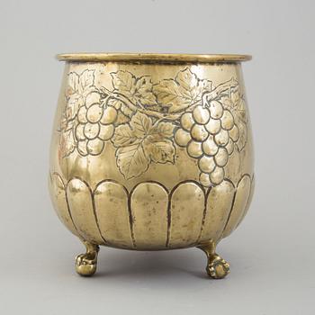 A 19th century brass flower pot.