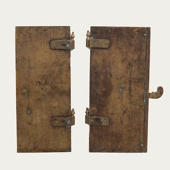 A pair of tiled stove doors, likely from the second half of the 18th century.