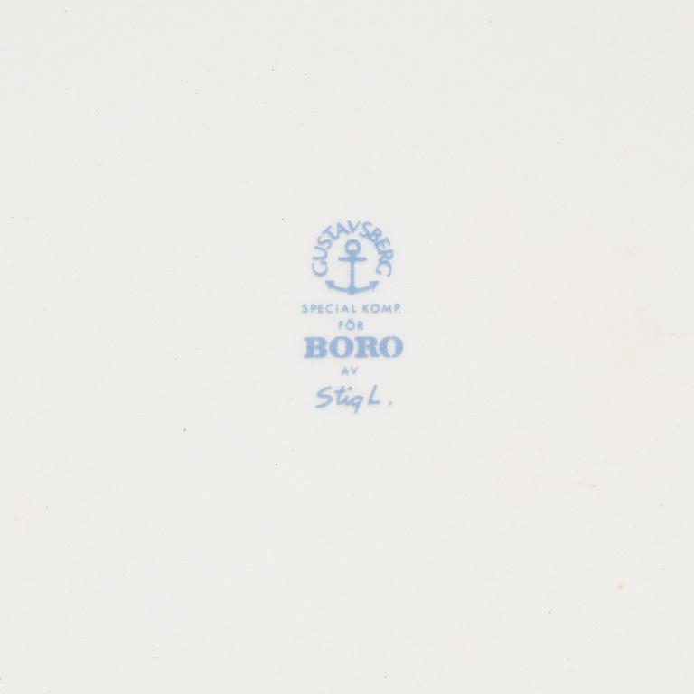 Stig Lindberg, servisdelar, 10 st, porslin, "Boro", Gustavsberg.