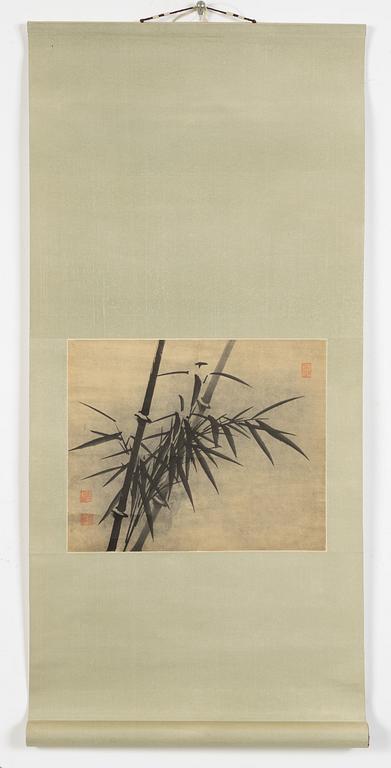A Chinese ink painting of bamboo, late Qing dynasty/20th Century.