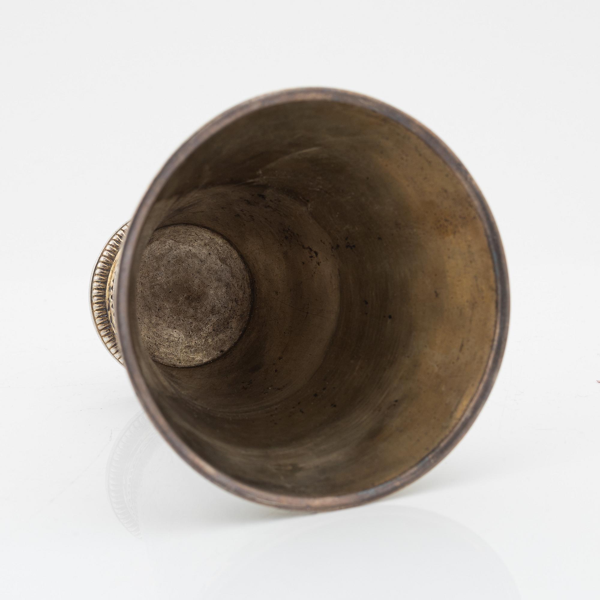 A Swedish 18th century parcel-gilt beaker, mark of Henrik Nourin, Norrköping, 1777.