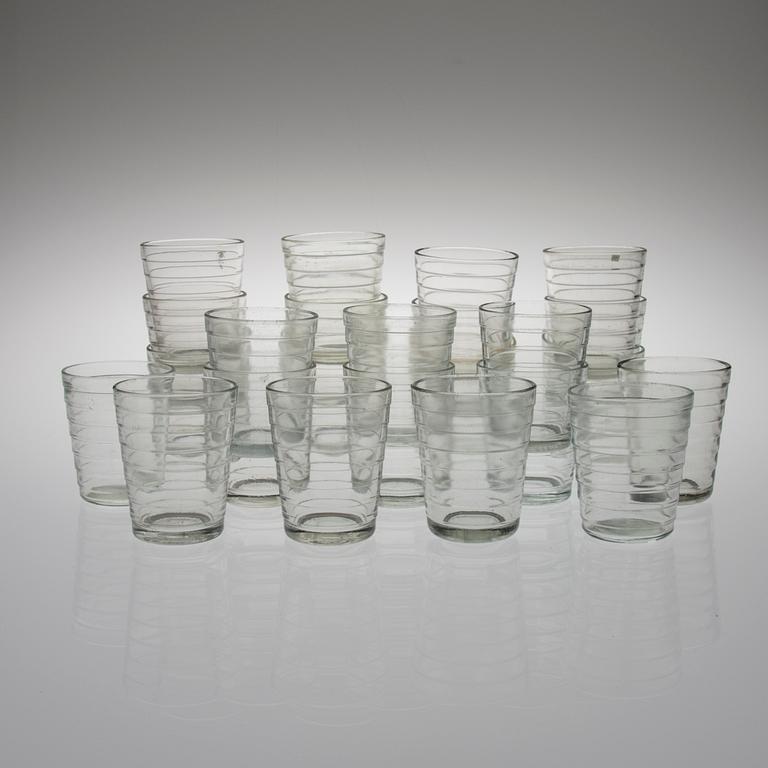 AINO AALTO, dricksglas, 24 st, Karhula-Iittala, 1900-talets mitt.