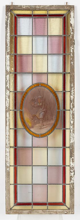 Stained glass window, circa 1900.