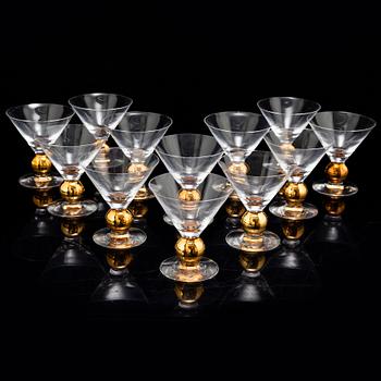 GUNNAR CYRÉN, 12 'Nobel' cocktail/champagne glasses, from Orrefors.