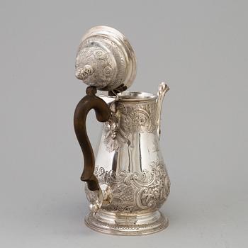 WILLIAM GRUNDY, KAFFEKANNA, rokoko, George III, silver, London, England, 1764.