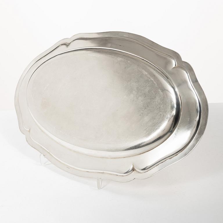 Tray, silver, Germany, 20th century.