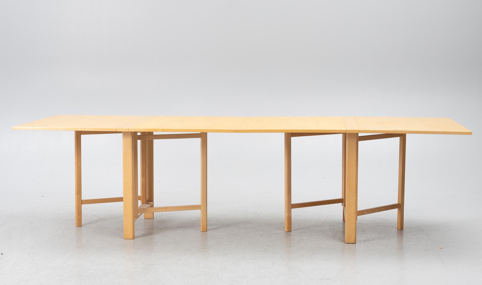 Bruno Mathsson, drop-leaf table, "Maria Flap", Bruno Mathsson International, Värnamo, Sweden.