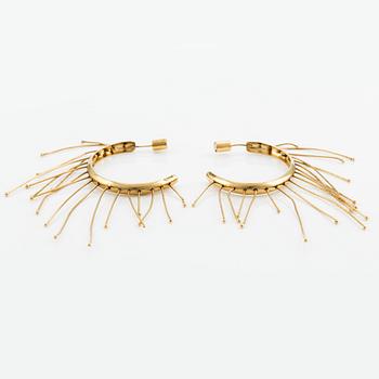 Jil Sander, necklace and earrings, gold-tone metal.