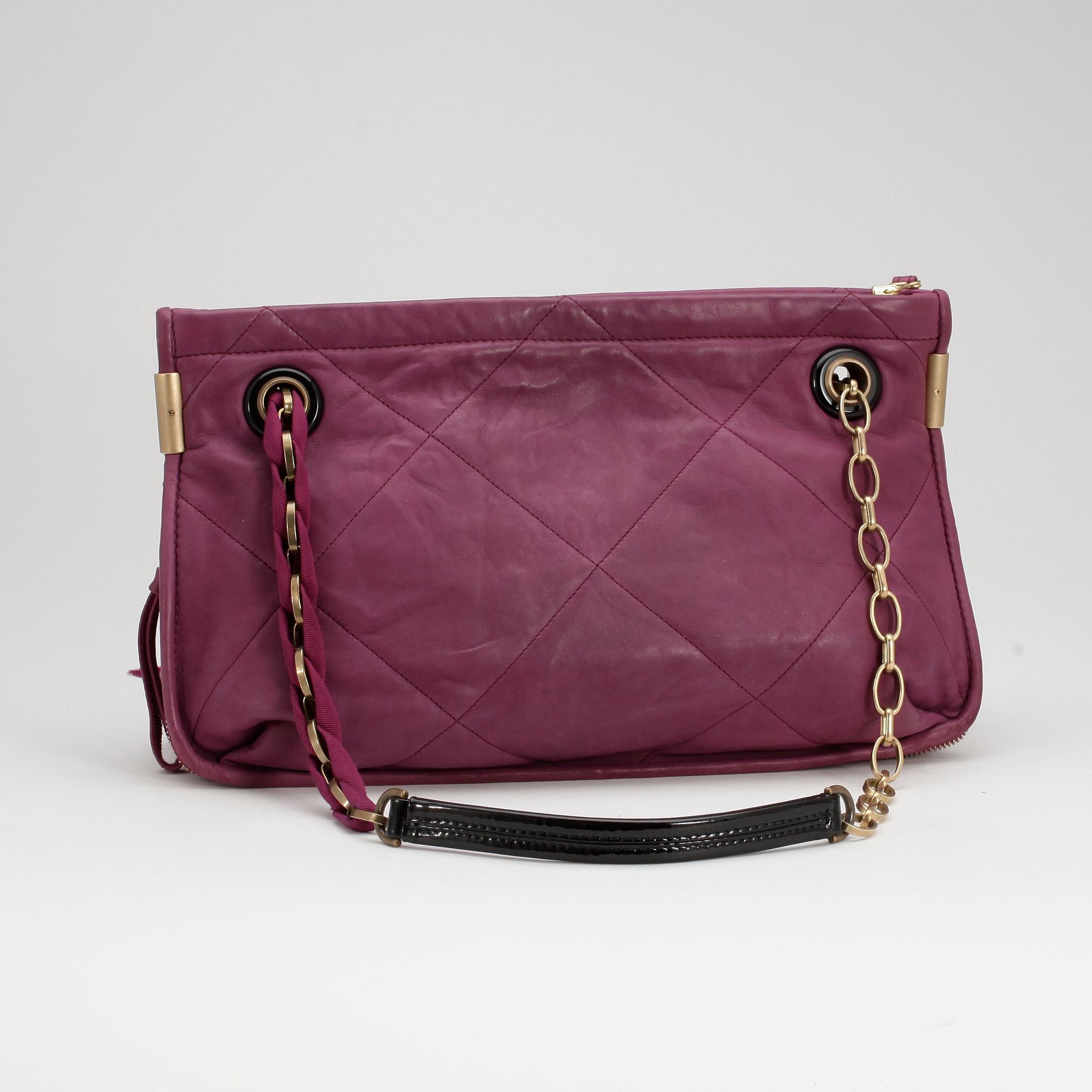 LANVIN, a purple leather shoulder bag.
