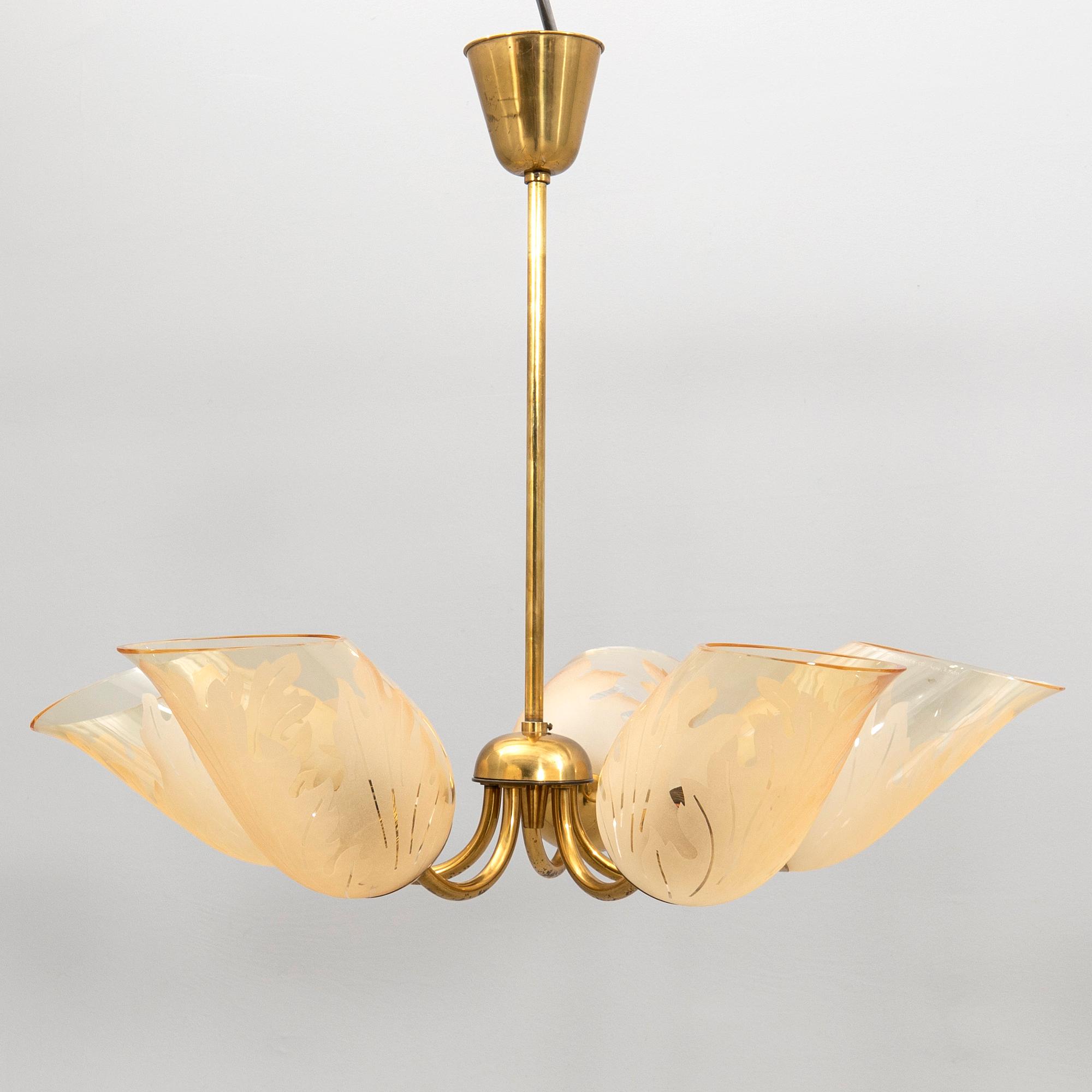 Carl Erik Bodén, taklampa, Swedish Modern, Glössner, 1940/50-tal.