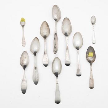 Skedar, 10 st, silver, Sverige, 1769-1828.