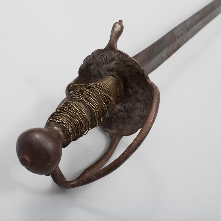 A 17th century sword. Dated 1644.