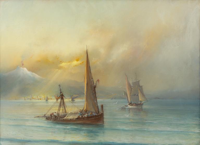 Herman af Sillén, Sailboats in the Bay of Naples.