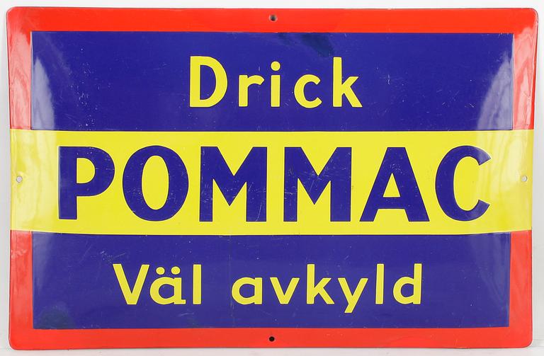 REKLAMSKYLT, emalj, 1900-talets första hälft.