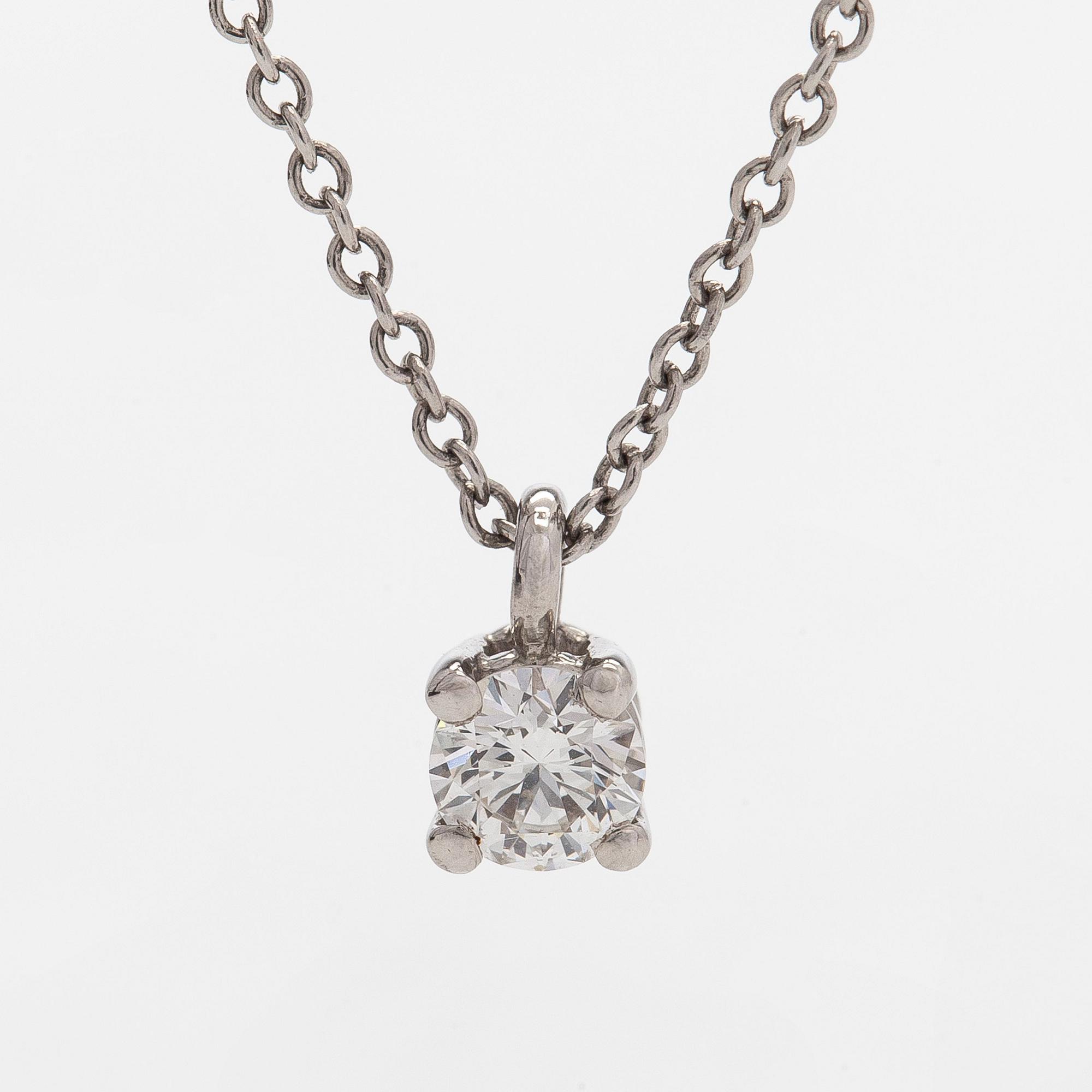 Tiffany & Co, kaulakoru, platinaa ja briljanttihiottu timantti.
