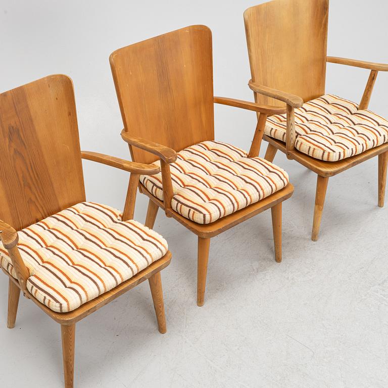 Göran Malmvall, armchairs 3 pcs, Svensk Fur, mid-20th century.