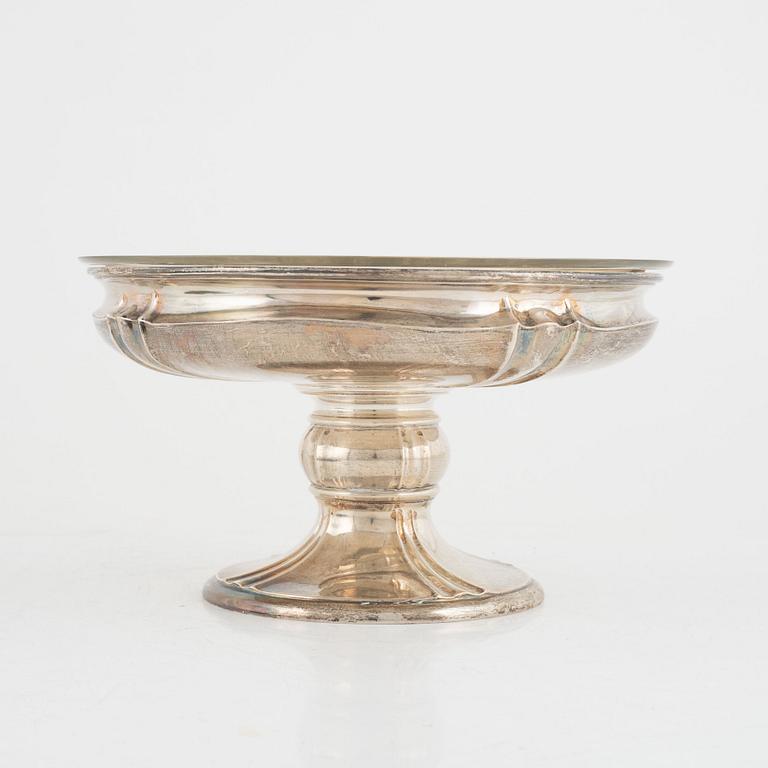 A silver and glass bowl, Swedish import marks, GAB, Stockholm 1920.