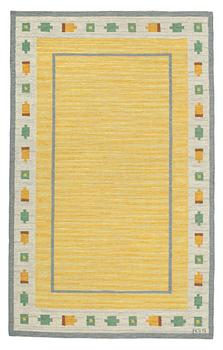 581. CARPET. Flat weave. 259,5 x 161,5 cm. Signed AGS.