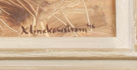 KLINCKOWSTRÖM, HARALD, olja på pannå, 2 st, sign.