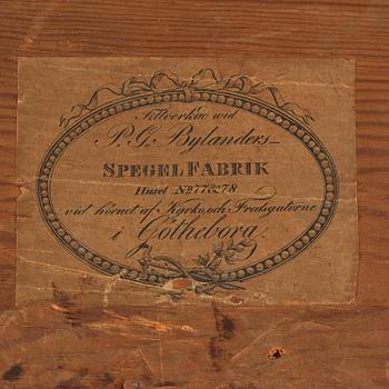 Spegel, av Petter Gustaf Bylander (spegelfabrikör i Göteborg 1811-58), Empire.