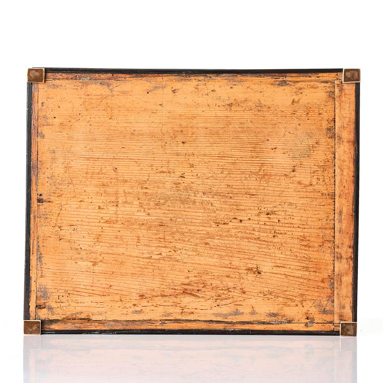 A Neopolitan ebony, rosewood and engraved ivory writing box from the circle of Iacopo Fiamengo, first part 17th century.