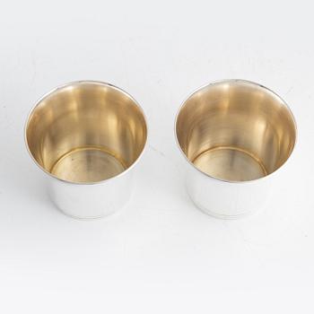 Bägarer, 8 st, silver, K.Torndals Juvelerare Ab, Stockholm, 1949.