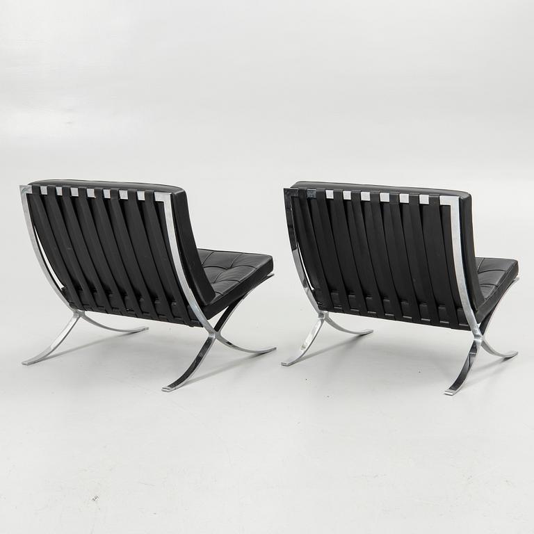 Ludwig Mies van der Rohe, Fåtöljer, ett par, "Barcelona", Knoll.