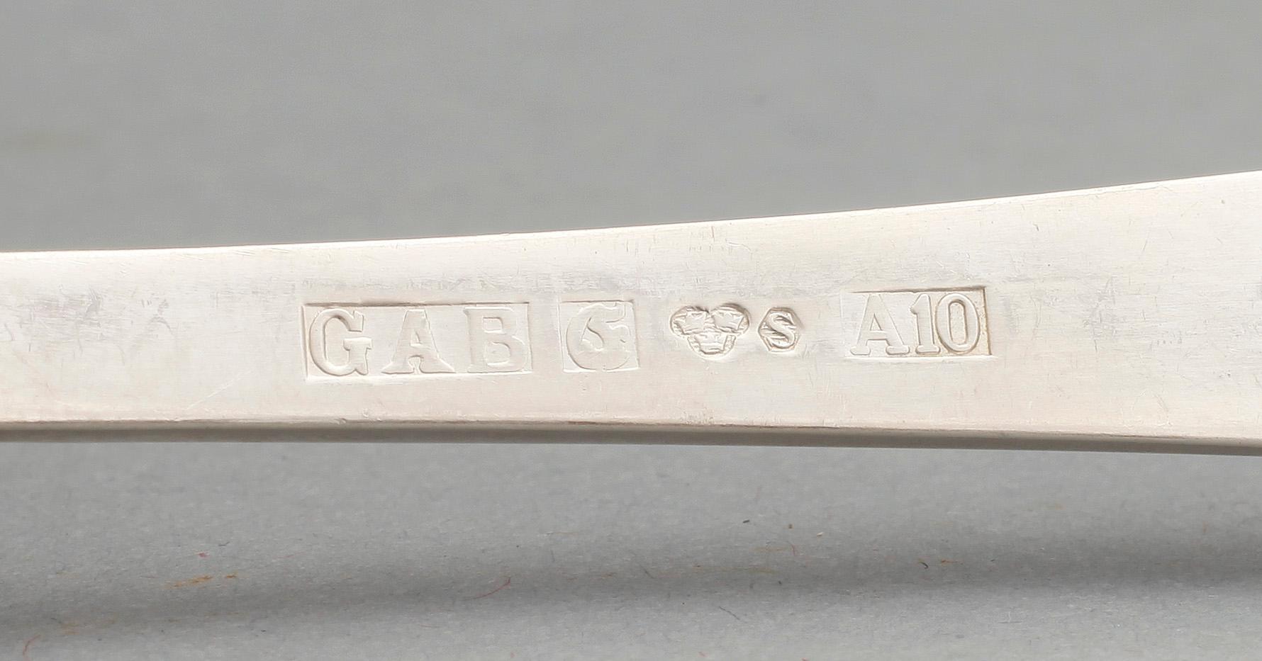 BESTICKSERVIS, 24 delar, silver, "Rosenholm", GAB, Stockholm 1960-70-talet. Tot ca 970 gram.