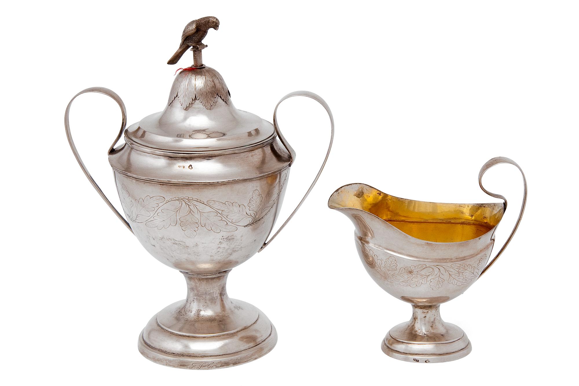 SUGAR BOWL AND CREAMER.