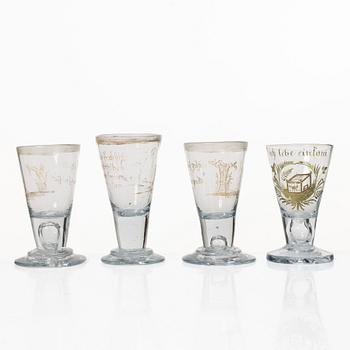 Glasses, 11 pcs, Germany, 18th century.