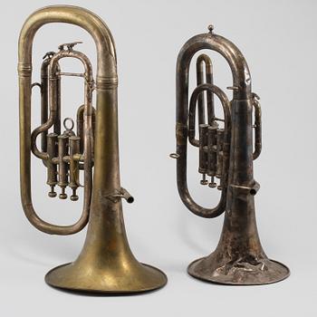 BLÅSINSTRUMENT, 2 st, bl a "Sterling ", Selmer, 1900-tal.